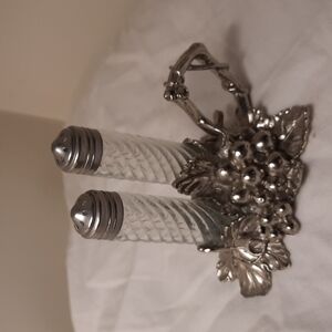 Arthur Court Grape Salt & Pepper Shakers With Stand